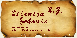 Milenija Zaković vizit kartica